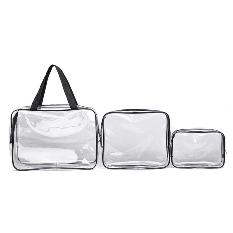 Women ziplock beauty travel Transparent PVC Travel Toiletry Bag Make Up Cosmetic Bag