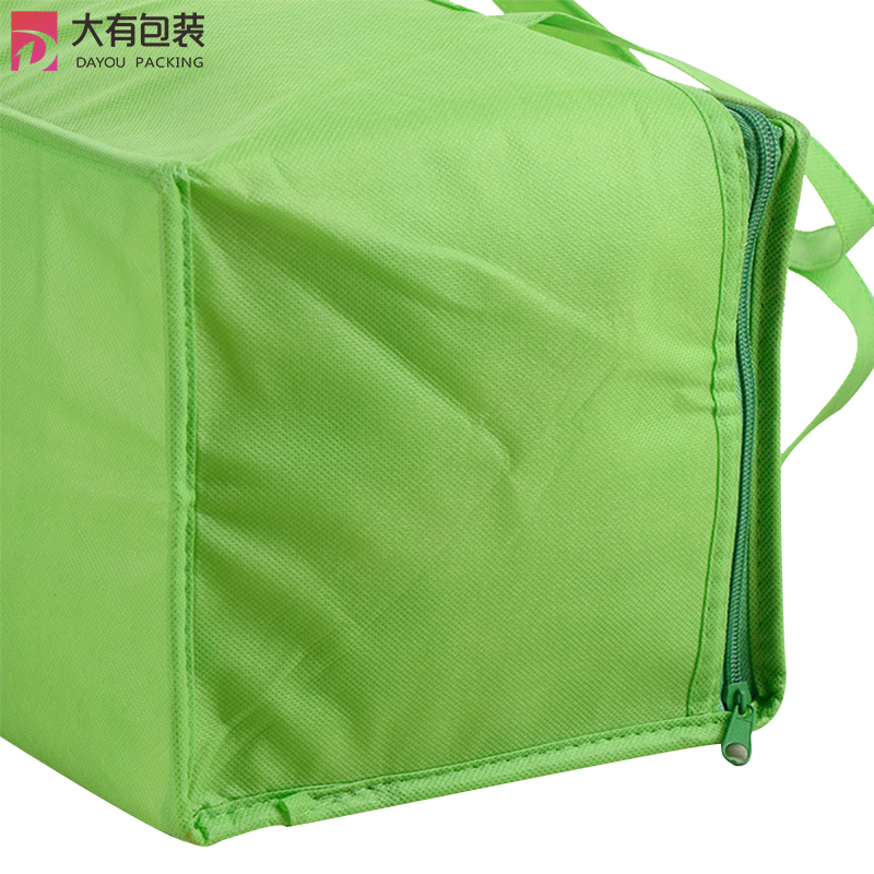 Custom Green Non Woven Ice Freezer Shopping Tote Cooler Bag Insulated