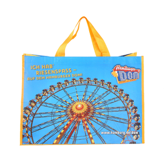 Eco Friendly Full Colour Printing Lamination Recycled Water Bottle Promotional RPET Non Woven Tote Shopping Bags
