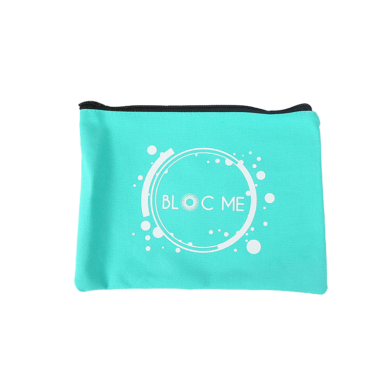 Customized Small Zipper Woman Makeup Canvas Cosmetic Bag with Logo