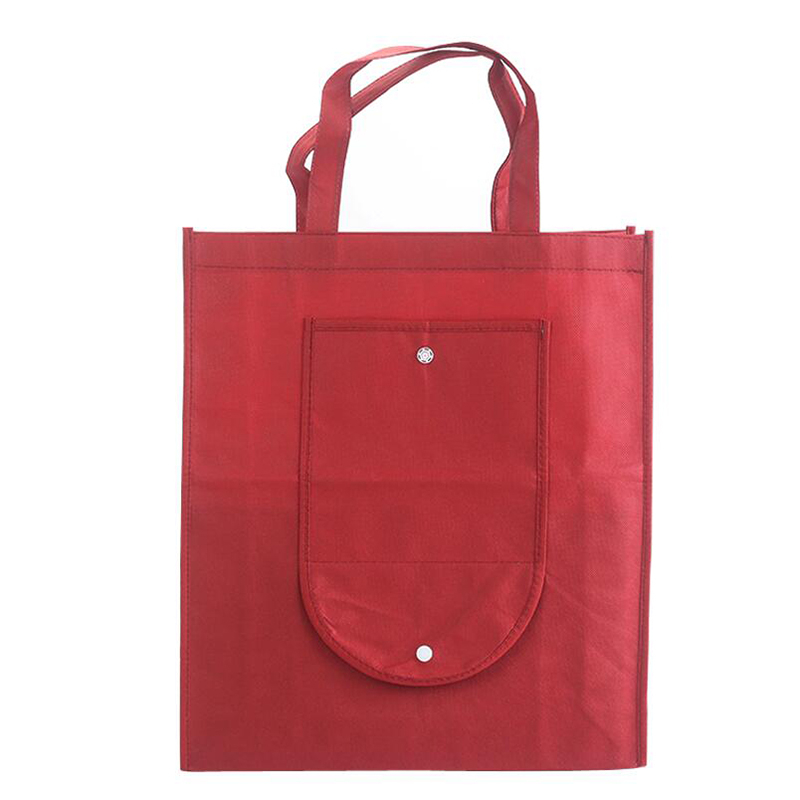 Button Closure Promotion Foldable Shopping Non Woven Bag