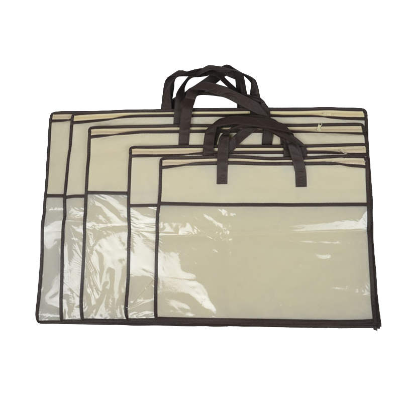 Recycled Print Non Woven Quilt Pillow Packaging Bag PVC Storage Bag