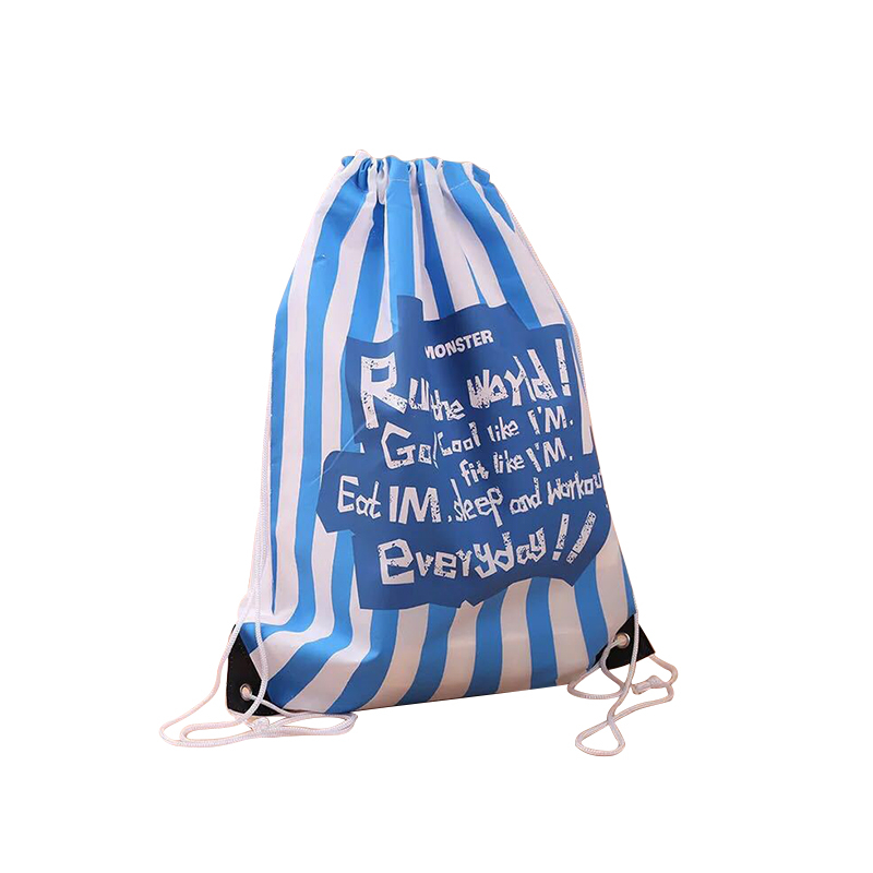 Custom Printing Logo Waterproof Sport Polyester Drawstring Bag for Travel