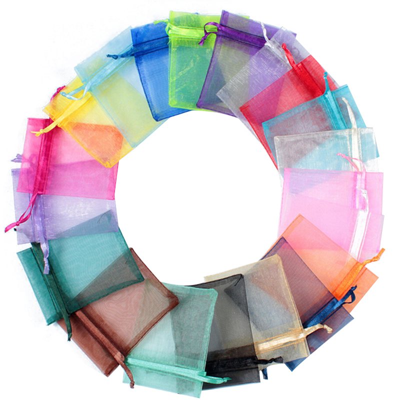 Wholesale Drawstring Jewelry Sheer Organza Pouch Bag with Logo