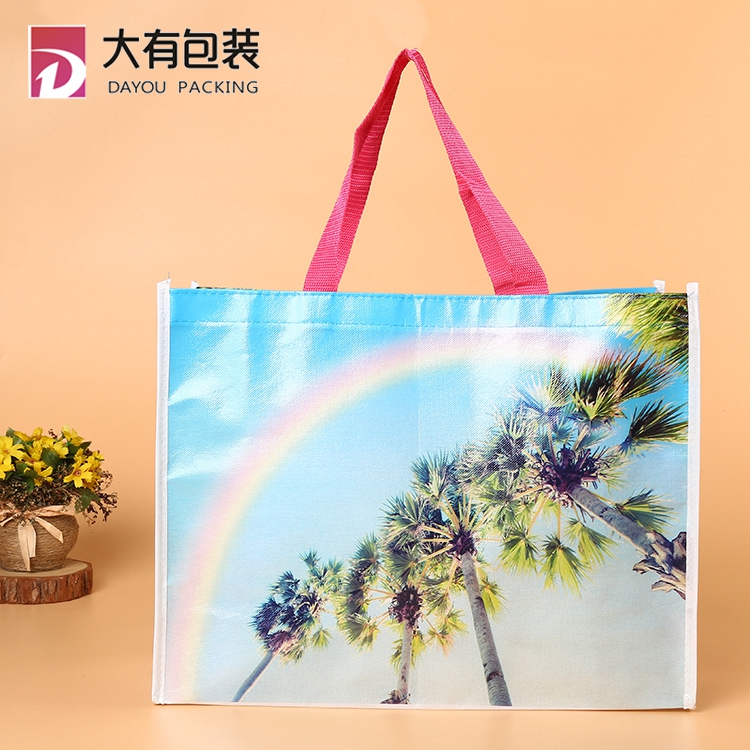 Promotional Eco Friendly Recycle Reusable Laminated Non Woven Shopping Bag for Tourist Resorts