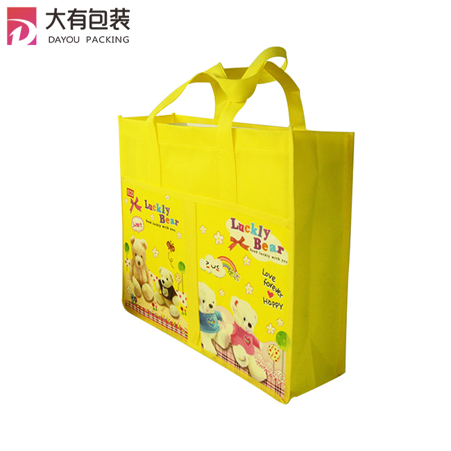 Custom Non Woven Supermarket Carry Shopping Bag with Front Pocket