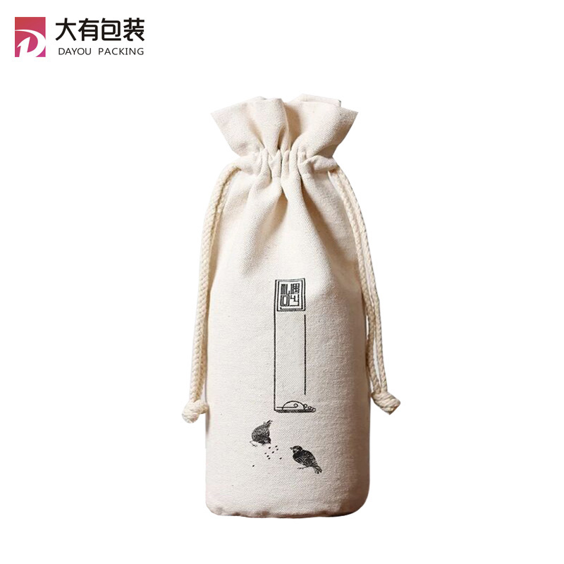 Cotton Drawstring Bag with Bottom Circular