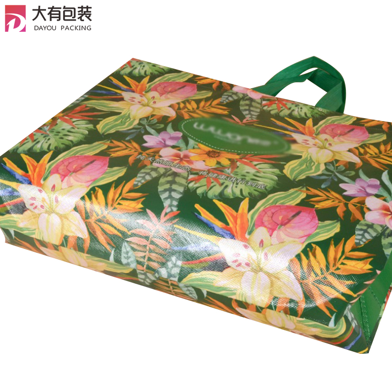 PP laminated printing non woven fabrics ultrasonic sewing bags with colorful artworks