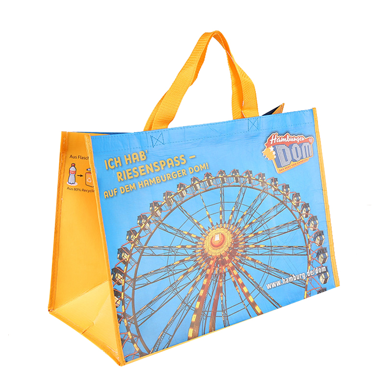 Eco Friendly Full Colour Printing Lamination Recycled Water Bottle Promotional RPET Non Woven Tote Shopping Bags