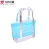 Custom Metallic Silver Lamination Reusable Shopping Non Woven Tote Bags with Long Handle And Button