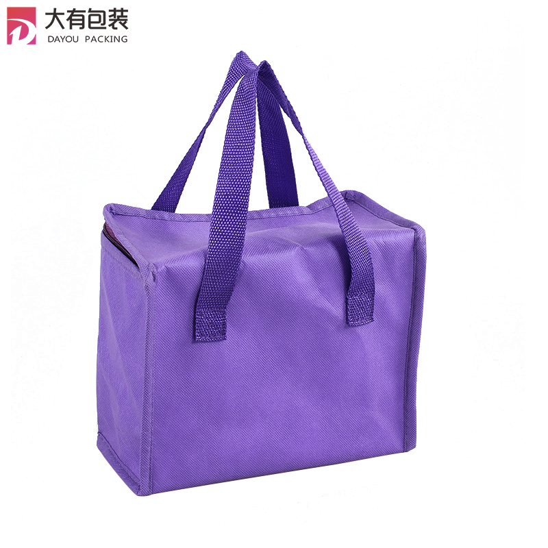 Good Quality Purple Thermostat Beach Food Delivery Lunch Cheap Non Woven Cooler Bag
