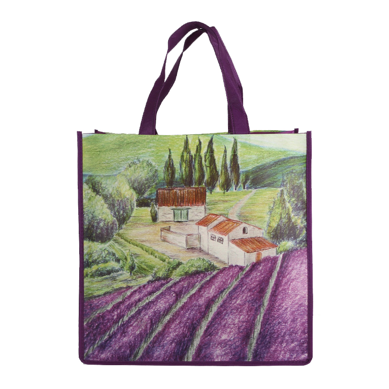 Country landscape non woven polypropylene tote bag