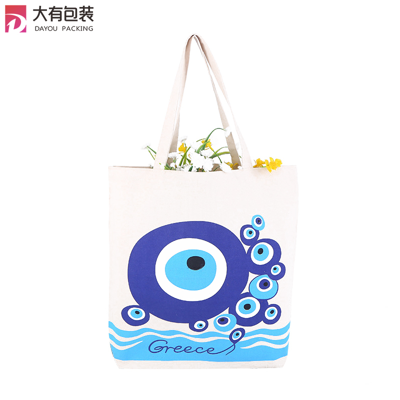 Factory Supply Unique Design Handled Eco Custom Logo Printed Shopping Tote Cotton Canvas Bag