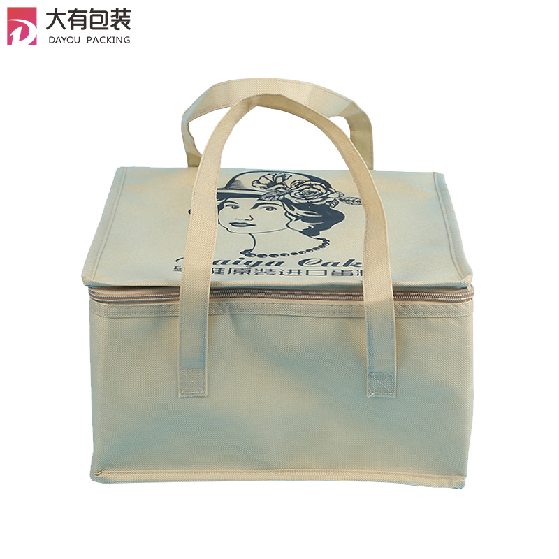 Promotional Custom Printed Logo Insulated Non Woven Cooler Bag for Cake 