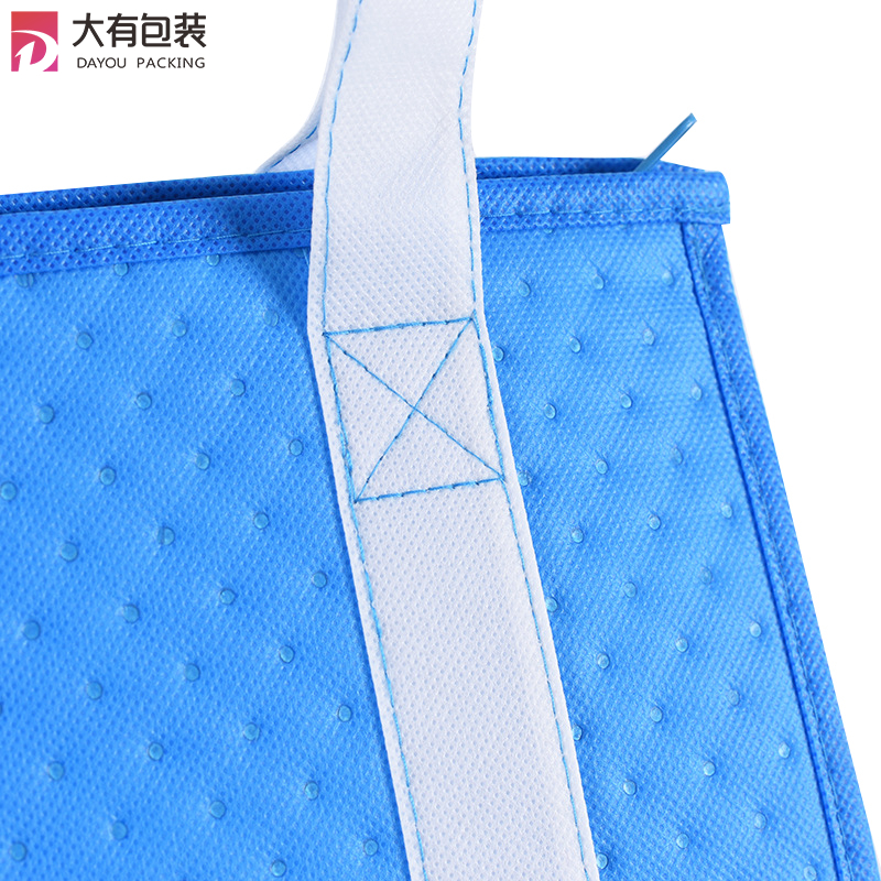Custom Imprint Portable Non Woven Large Insulated Tote Bag Thermal Lunch Cooler Bag