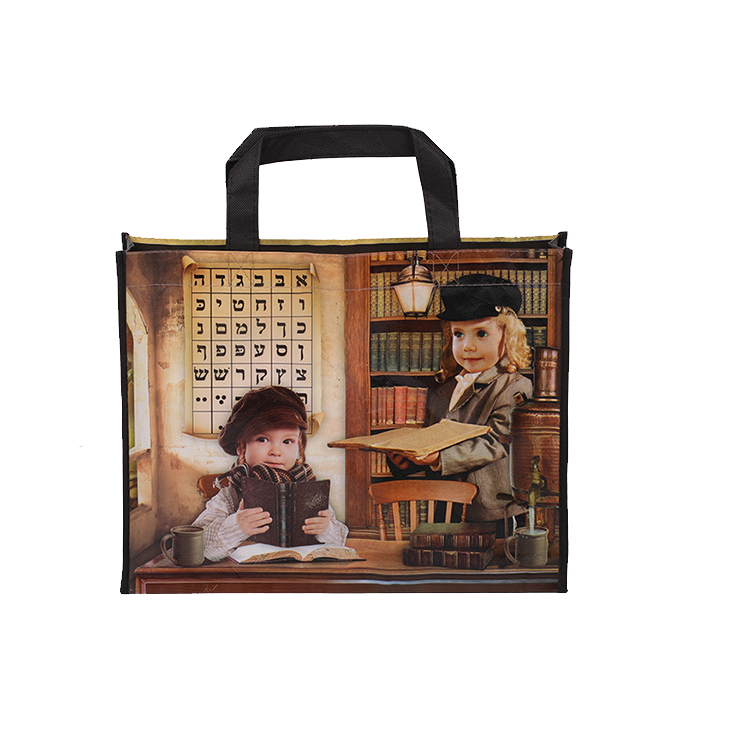 Two suit boys in study room pattern pp non woven shopping bag