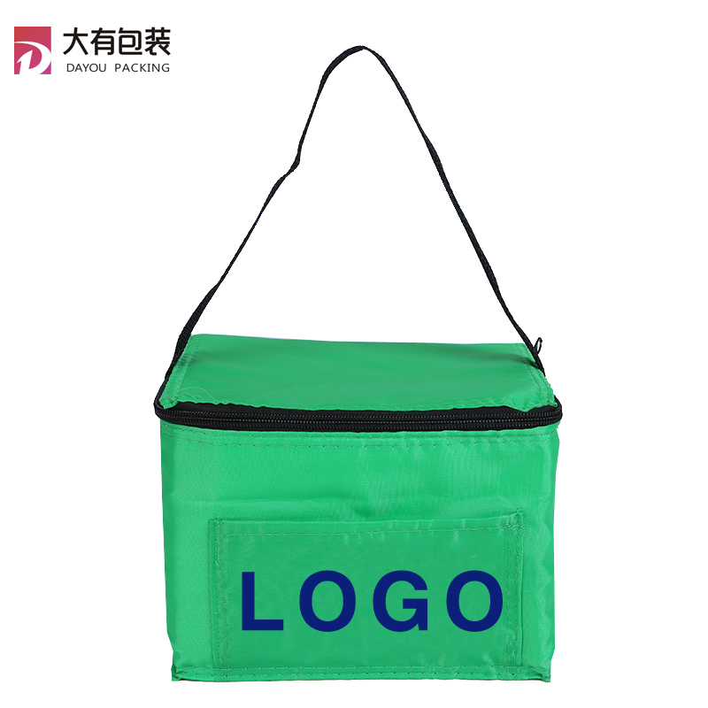 Silk Screen Insulated Non Woven Aluminium Foil Lunch Cooler Bag with Front Pocket