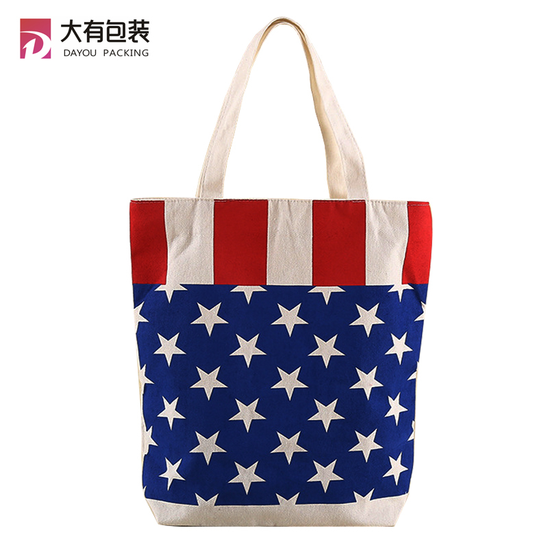 100% Cotton Large ZIP Shopping Canvas Shoulder Tote Bag