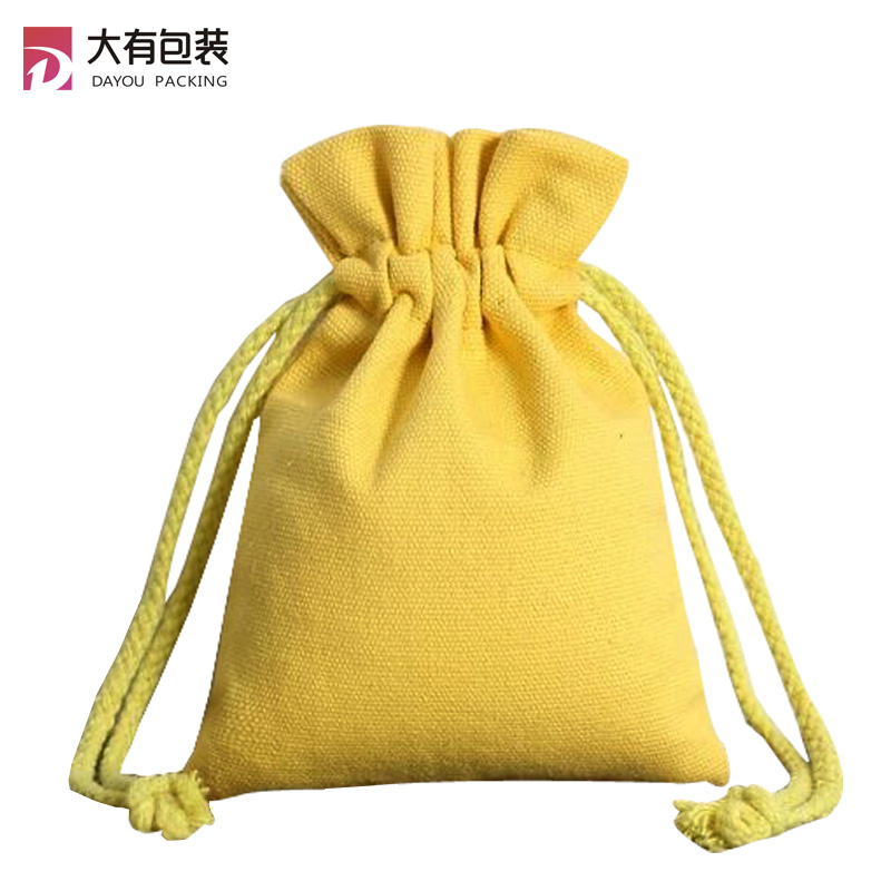 Custom Logo Printed Eco Friendly Reusable Pouch Cotton Drawstring Ecological Bag