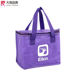 Good Quality Purple Thermostat Beach Food Delivery Lunch Cheap Non Woven Cooler Bag