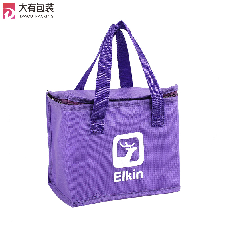 Good Quality Purple Thermostat Beach Food Delivery Lunch Cheap Non Woven Cooler Bag