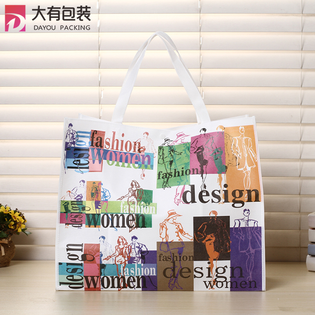 Fashion design promotion offset printing picture laminated non woven bag