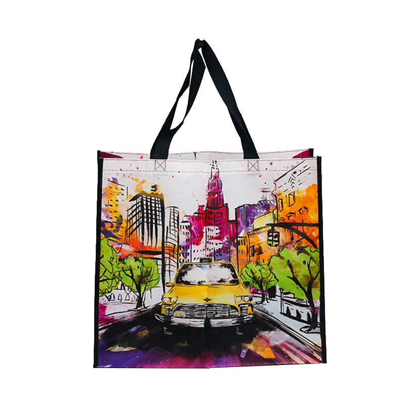 city view pattern Color printing PP non woven shopping bag c (1)